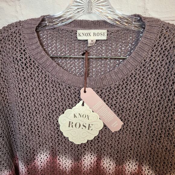 Knox Rose Boho Chic Pullover Sweater - Gray Tie Dye - Size M - NEW! - Picture 4 of 8